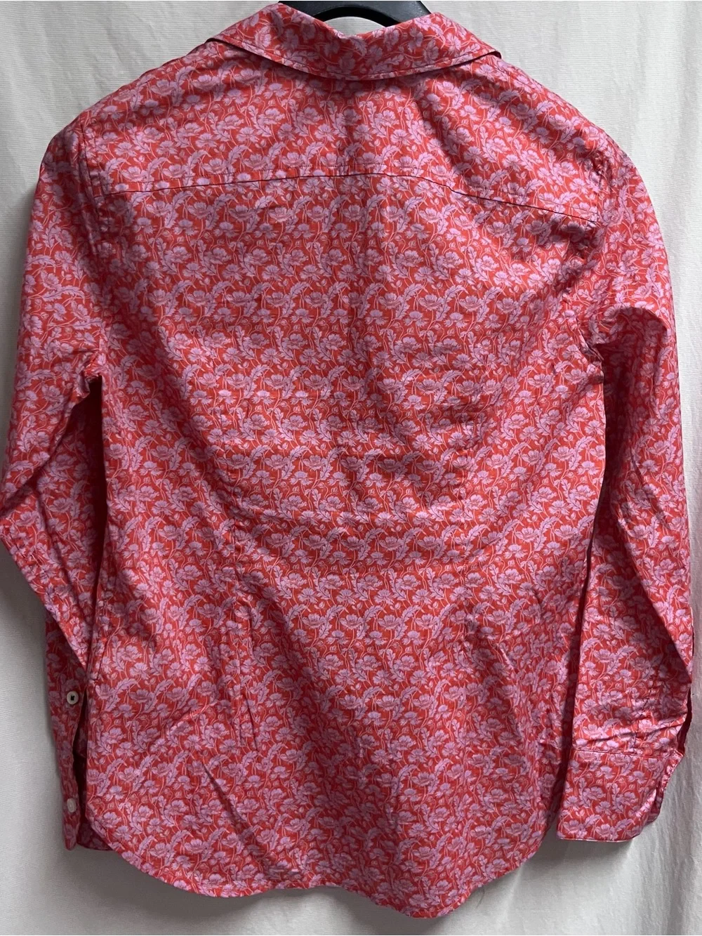 J. CREW MADE WITH LIBERTY FABRIC WOMEN LONG SLEEVE RED FLORAL BLOUSE SZ 2